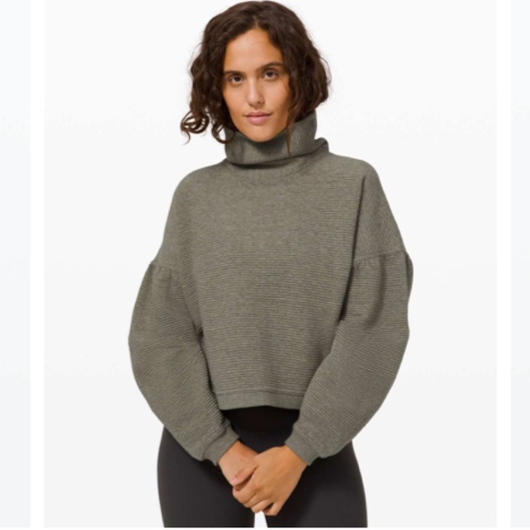 Lululemon Peaceful Moments Pullover Heathered Grey Sage - Picture 2 of 14